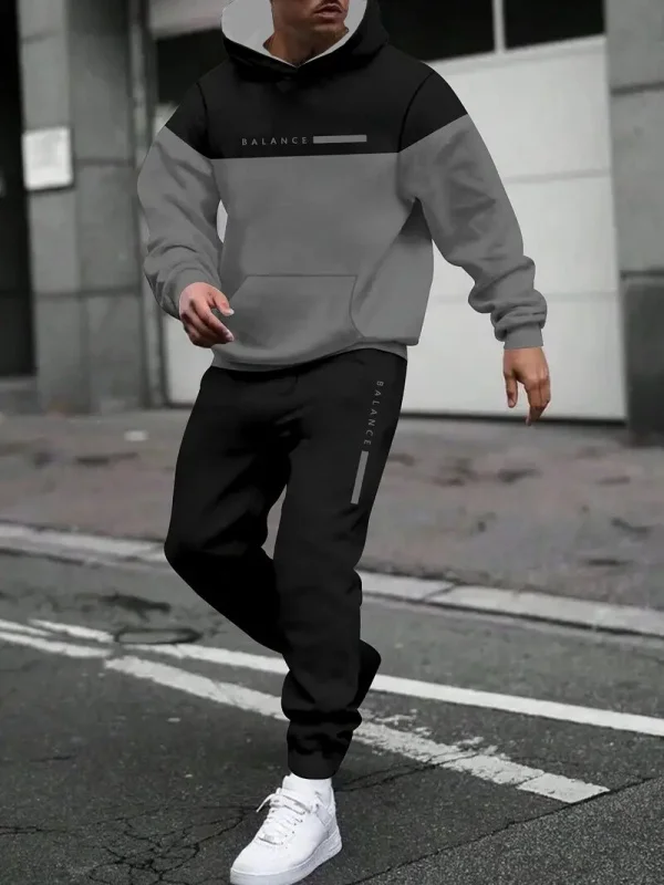 

Autumn and Winter Men Hoodie Set Men Casual Set Splicing Hoodie Sports Set Comfort Set Quick Drying and Breathable Hoodie Set