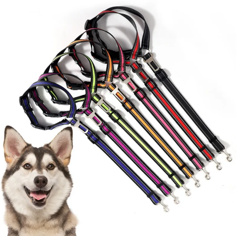 

Dog Leash Adjustable Seat Belts Dogs Leash Traction Rope Reflective Dog Leashes Car Seat Belts for Dogs Traveling Pet Products