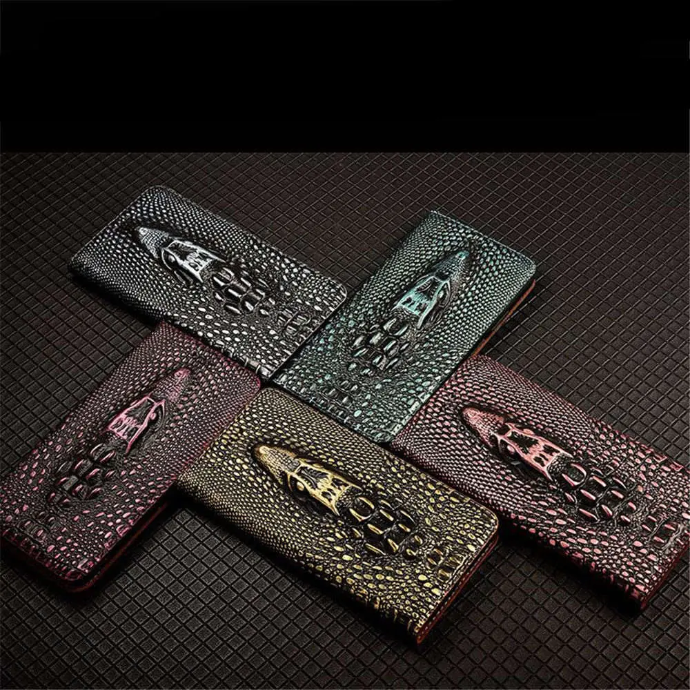 

Luxury Natural Cowhide Leather Crocodile Pattern Case For Samsung Galaxy S24 S25 Ultra Card Pocket Cover