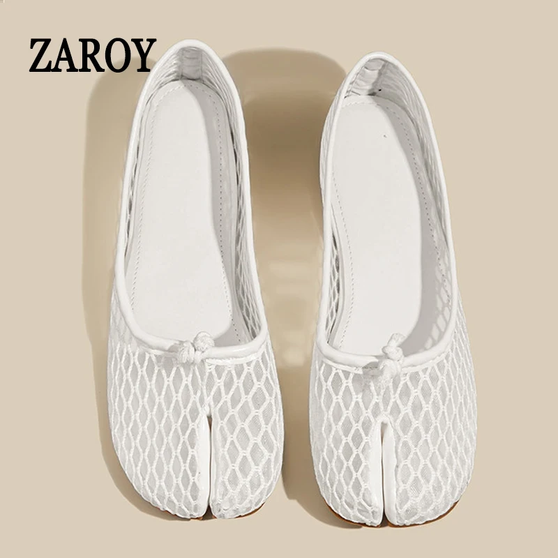

Summer Mesh Hollow Out Mary Janes Shoes Women Split Toe Tabi Ballet Flats Footwear Casual Walking Sneakers Loafers Mules Sandals