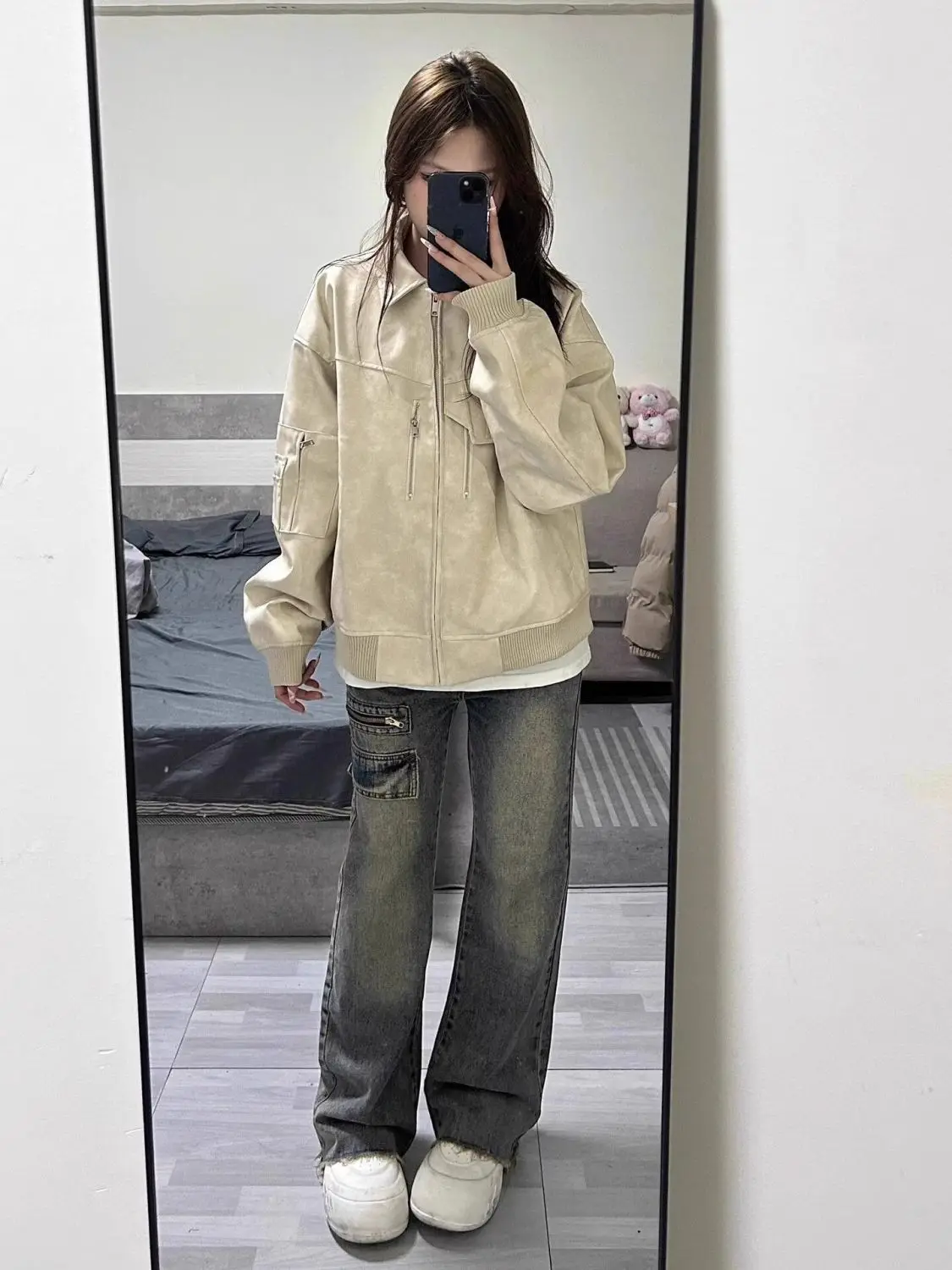 سترات راكبي الدراجات النارية سترة نسائية خضراء ربيعية Officelady منقوشة طية صدر السترة مصممة خصيصًا في مكان العمل، مخملية أنيقة احترافية #6