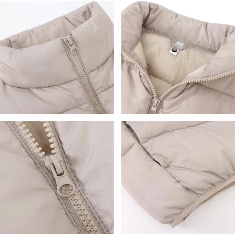 Winter Cold Protection Warm Down Vest Custom Printed LOGO Casual Thick Sleeveless Jacket Men and Women