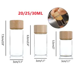 20/25/30ml Mini Glass Bottle For Coffee Concentrate Milk Juice Leakproof Bottle With Lid Mason Jar Portable Empty Jar