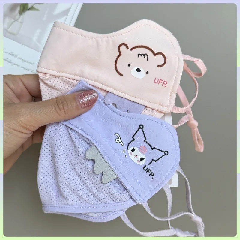 Miniso 어린이용 자외선 차단제 마스크 여름 얼음 실크 얇은 통기성 3 ~ 12 소녀용 귀여운 마스크 자외선 방지 세탁 가능