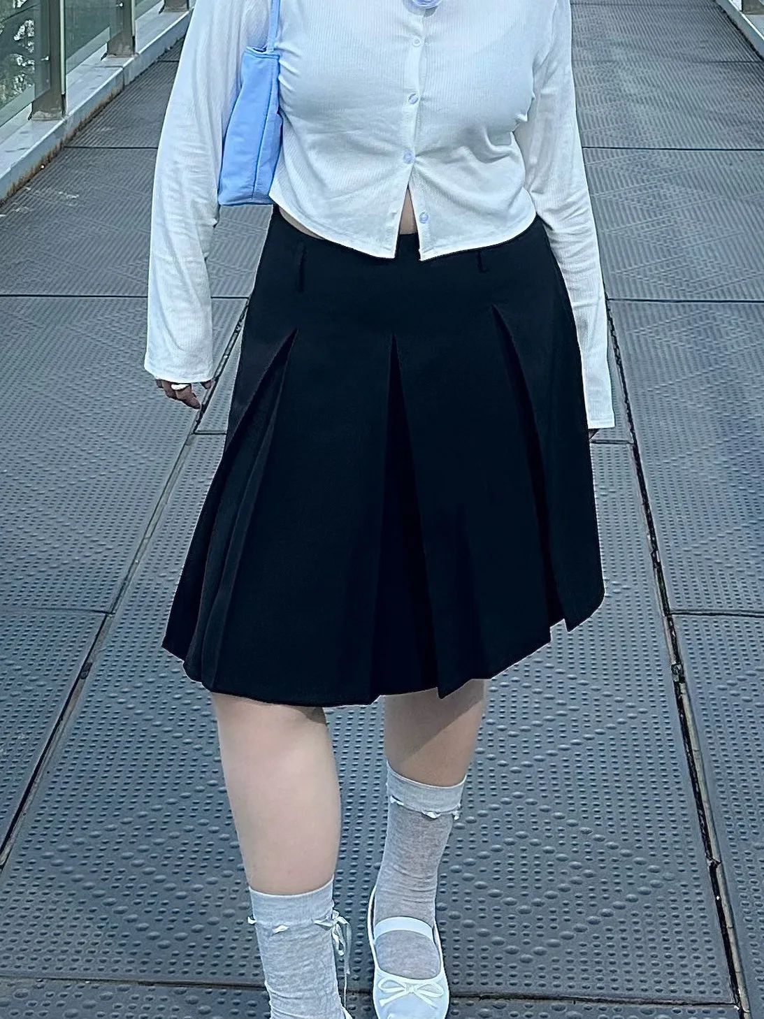 

Bla A-Line Skirt Slimming Pleated Cover Thi Legs Artistic Vintage Women's plus Size Spring Summer Autumn Seasonal
