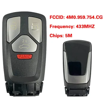 CN008143 OEM H50 하이 버전 433Mhz 5M 칩, FCC 4M0 959 754 CG, Q7 리모컨 자동차 키 4 단추, Xhorse 및 KYDZ MLB에 적합 