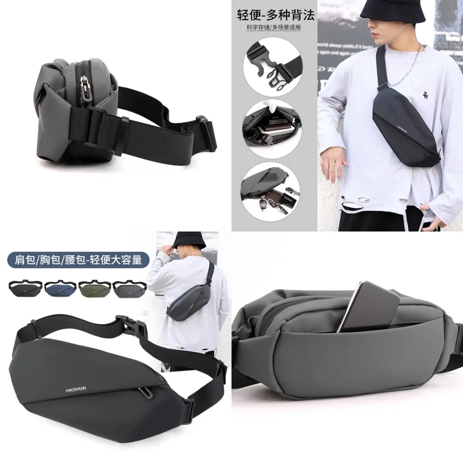 

【Новый стиль】- новая мужская поясная сумка для бега на открытом воздухе, сумка для мобильного телефона, многофункциональная нагрудная сумка большой вместимости, повседневная сумка на одно плечо.