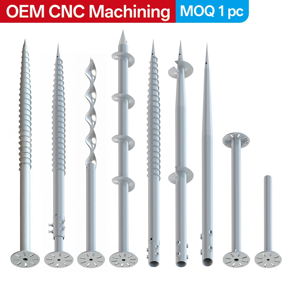 Custom Hot-Dip Galvanized Q235 Helical Piles Anchor Bolts Ground Screws Cast-in-Place Piles for Solar Power Plants Residential