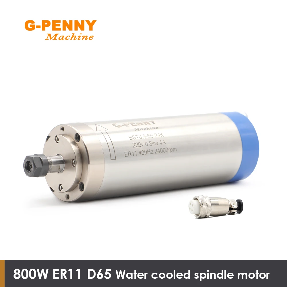 G-Penny 110V/220V 800W ER11 Spindle Motor Water Cooled 24000rpm 65mm 0.8kw 400HZ for Wood Working