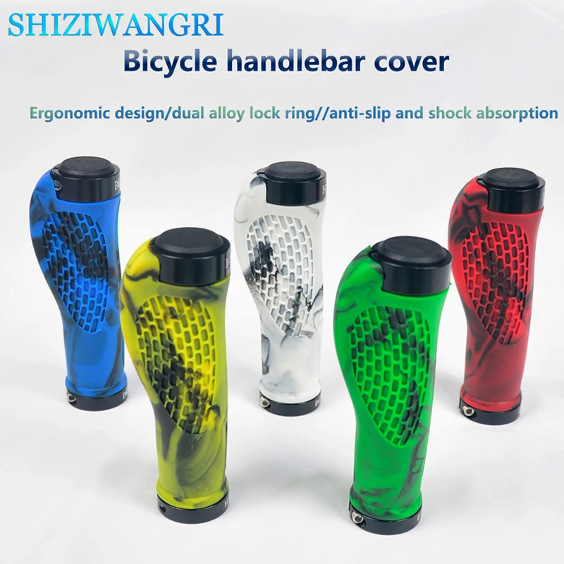 Rubber Bike Handlebar Grip Anti-Skid Ergonomic Mountain MTB Cycling Parts Bicycle Grips Black Gold Red Blue