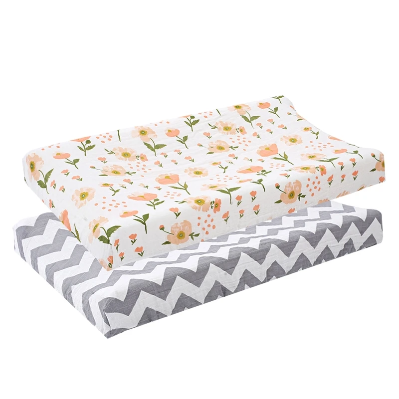 Housse matelas à langer pour bébé, drap-housse à imprimé floral, pour lit bébé d'enfant en bas âge