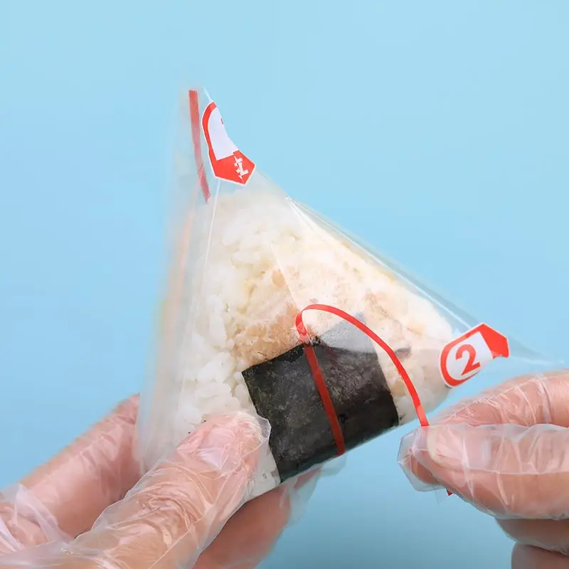 Japanese Style Triangle Rice Ball Packing Gift Bag Sushi Making Tools Bento Accessories Single Layer Plastic Film