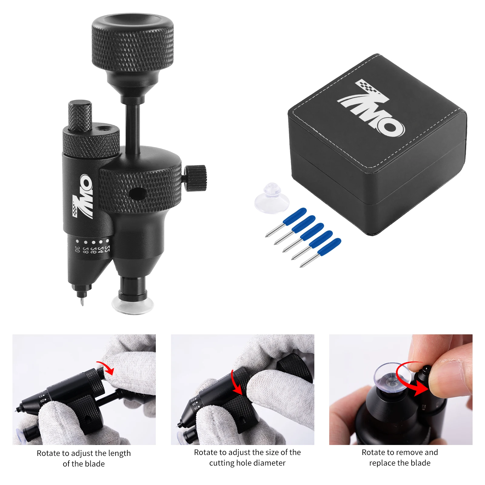 18-32mm Adjustable PDC Parking Sensor Hole Cutter, High-Carbon Steel Blade for PPF and Vinyl Wrap Car Film Installation Tool