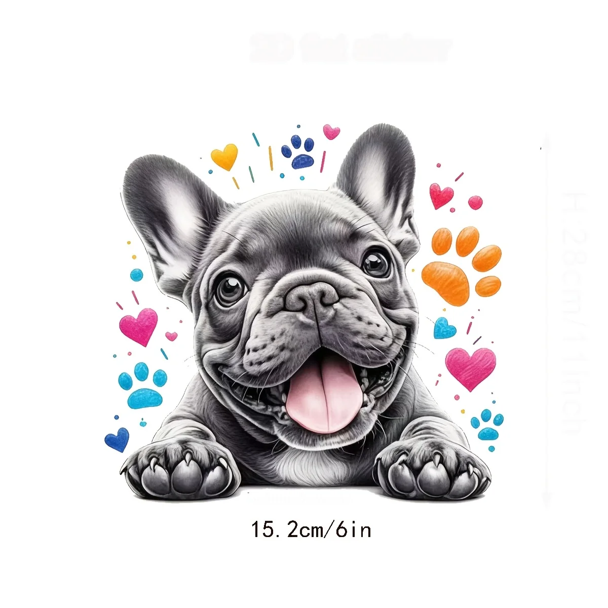 1PC Cute French Bulldog Waterproof Vinyl Sticker, Dog Decal for Car, Laptop, Water Bottle & Multi-Surface Decor