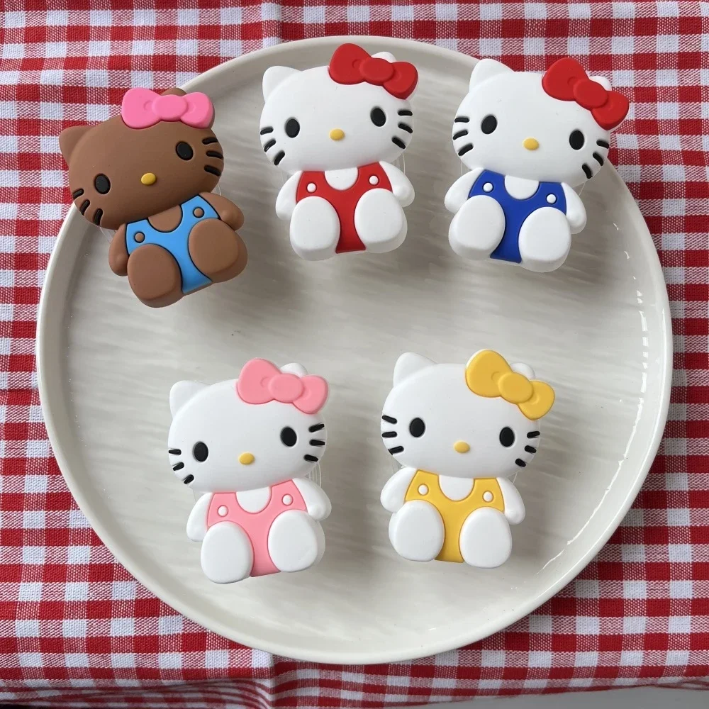 Cute Sanrio Hello Kitty Phone Holder Griptok Finger Ring Support For iPhone Samsung Cases Grip Tok Socket Bracket Girl Gift