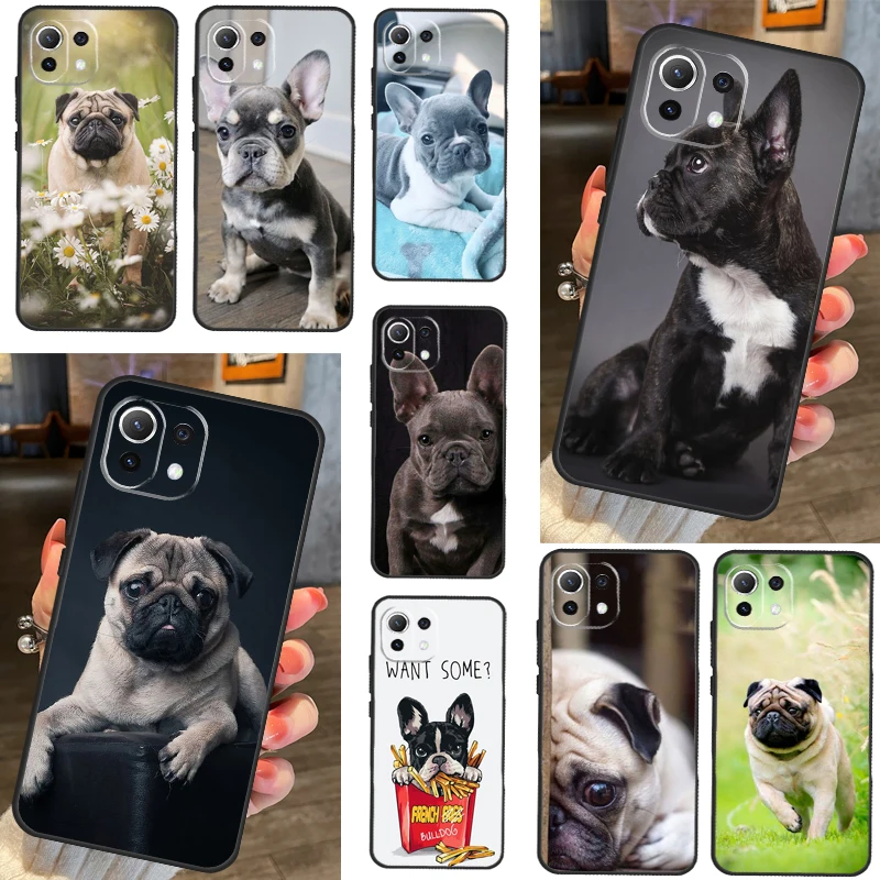 Capa para Bulldog Francês Pug Dog, Capa para Xiaomi 13 Pro, 11T, 12T, 11, 12 Lite, POCO F5, X5, X4, X3 Pro, F4, GT, F3, M5