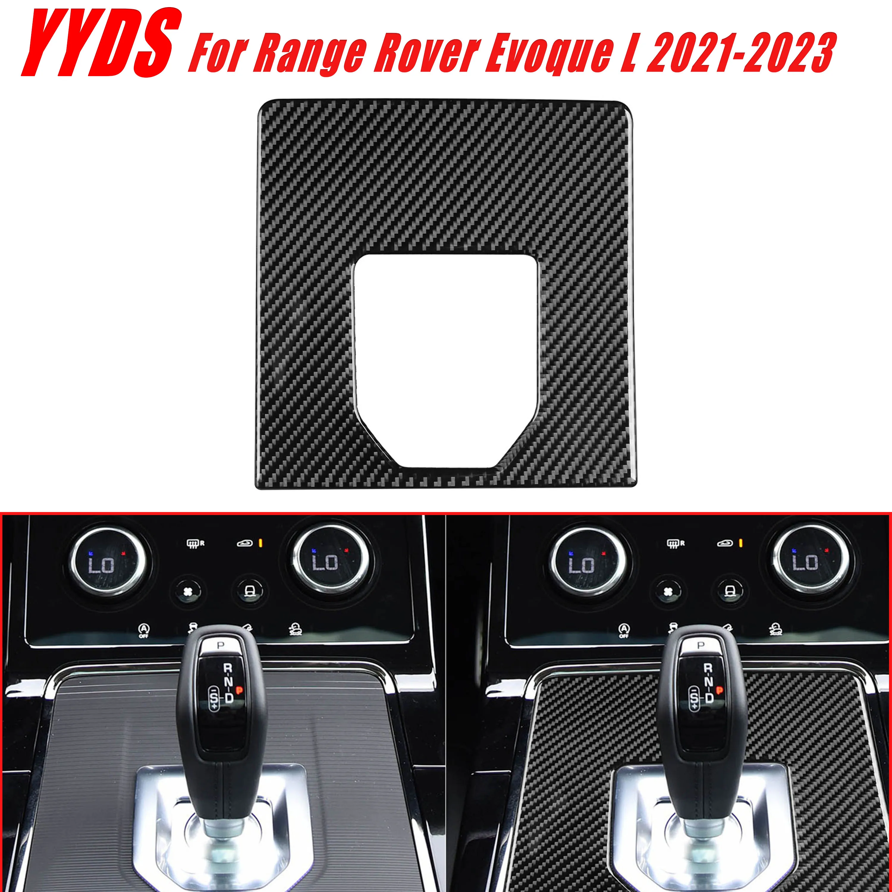 For Range Rover Evoque L 2021-2023 Real Soft Carbon Fiber Car Interior Center Console Gear Shift Base Panel Cover Style A 1Pc