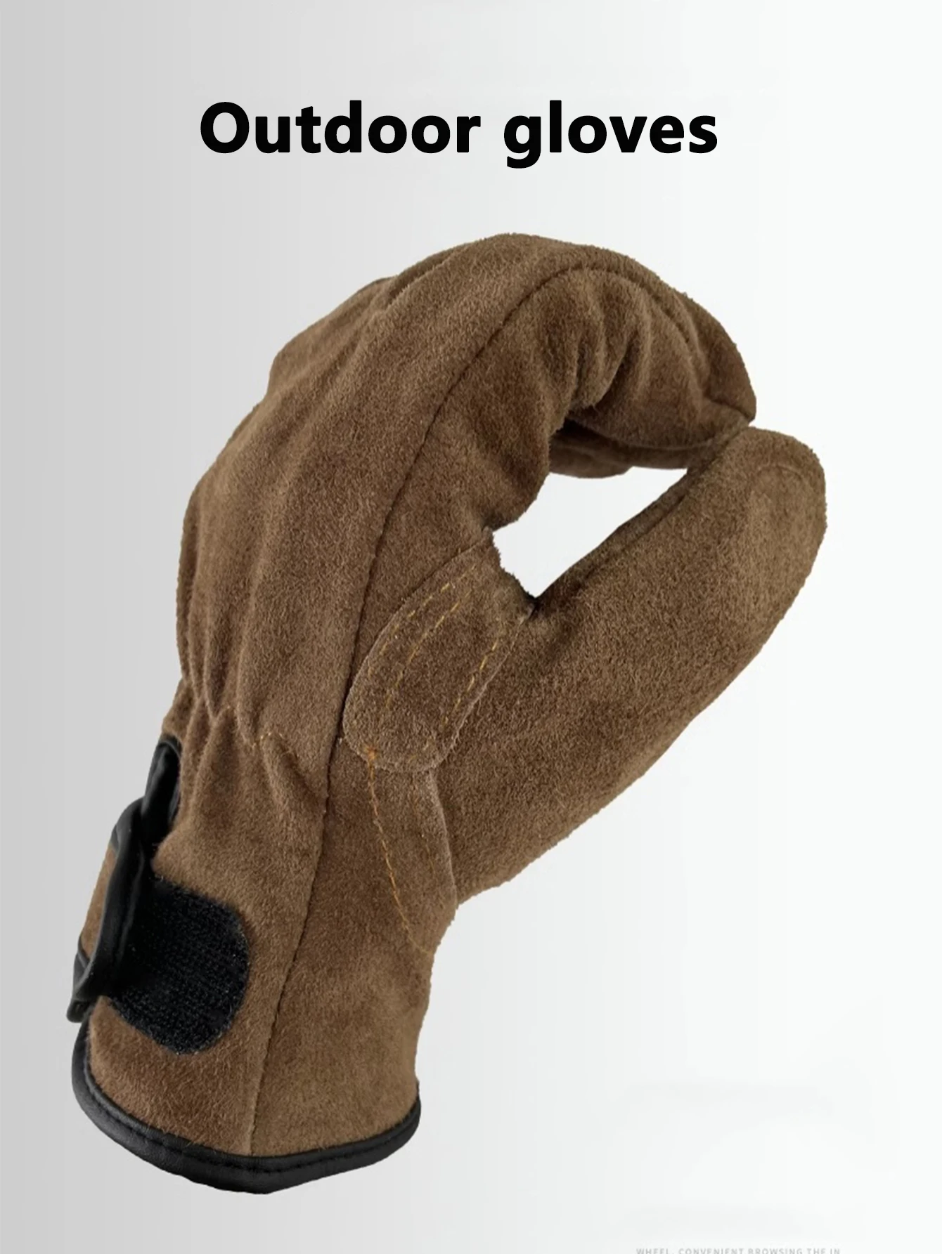 Men's Outdoor Genuine Leather Insulated Slip-Resistant and Durable Gloves