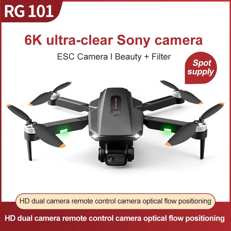 RG101 nuevo Dron GPS Profesional 4K 6K HD Cámara Dual 5G WIFI Dron Motor sin escobillas RC plegable Quadcopter helicóptero VS L900 PRO