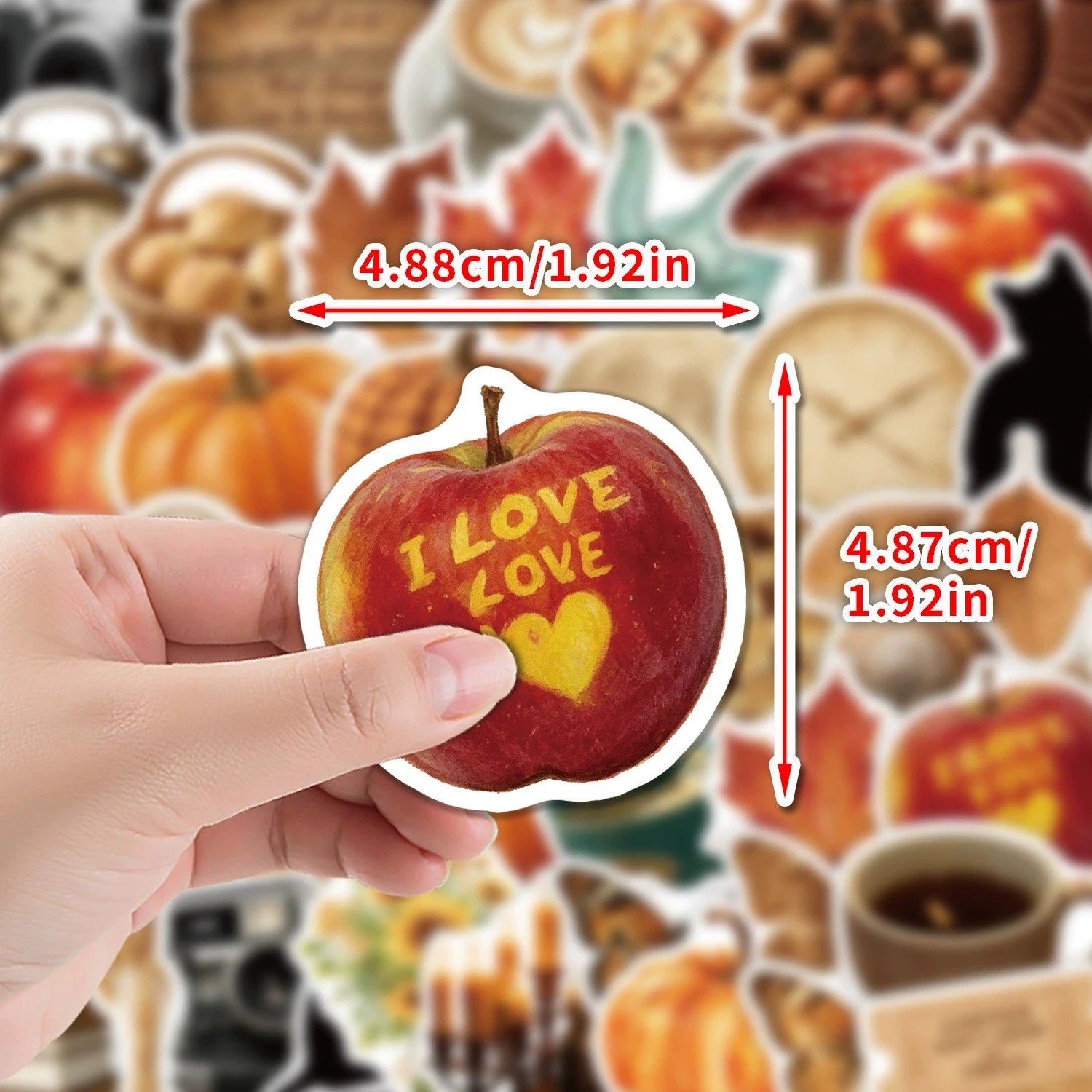 50Pcs Retro Autumn Graffiti Waterproof Stickers for Water Bottle Skateboard Helmet Reward Journal DIY Decor Decals