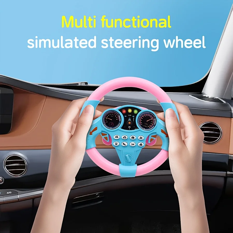 New Children's Steering Wheel with Led Light Toy Simulates Driving 360-Degree Rotating Music Steering Wheel Educational Toys