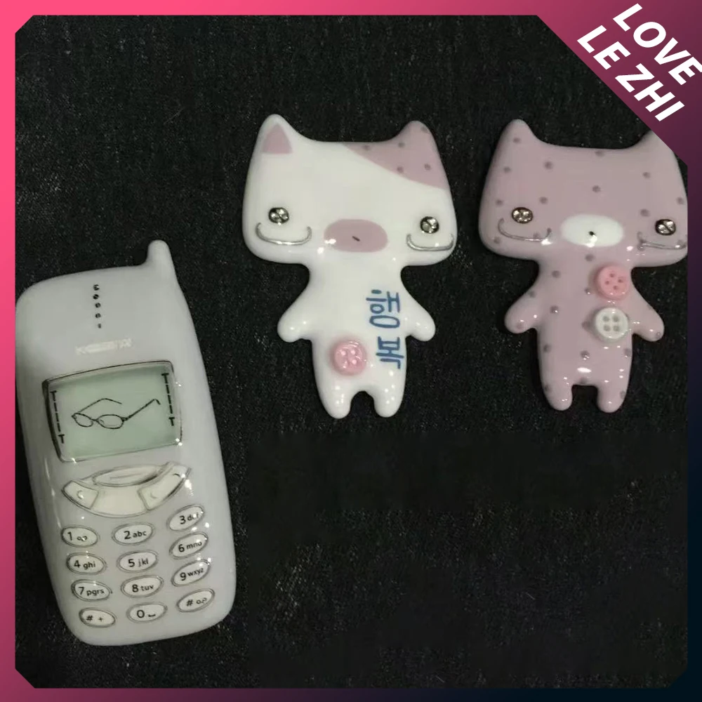 

1Pc Y2K Cartoon Lovely Cats Button Polka Point Hair Accessories Hairclip Girlish Heart White Pink Bangs Clip Diamond Hairpin