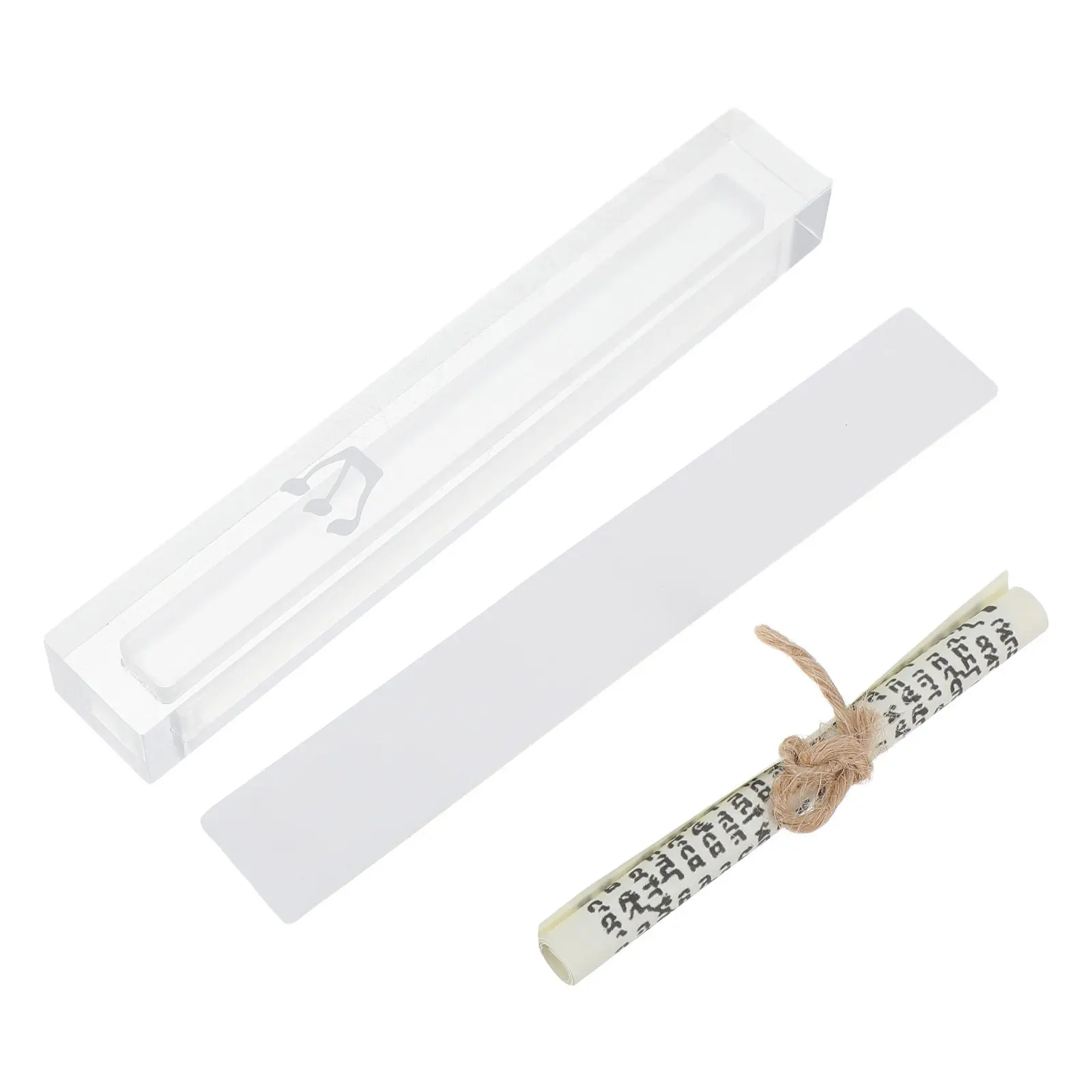 Acrylic Mezuzah Case Clear Scroll Holder Jewish Mezuzah for Door Traditional Hebrew Wall Decor Blessing Entry Door