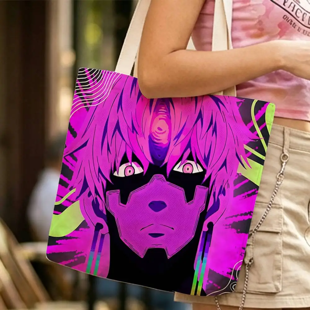 E-Enjoji Jin D-Dandadan Anime Waterproof Lined Canvas bags suitable for going to class, shopping, gifts, and commuting