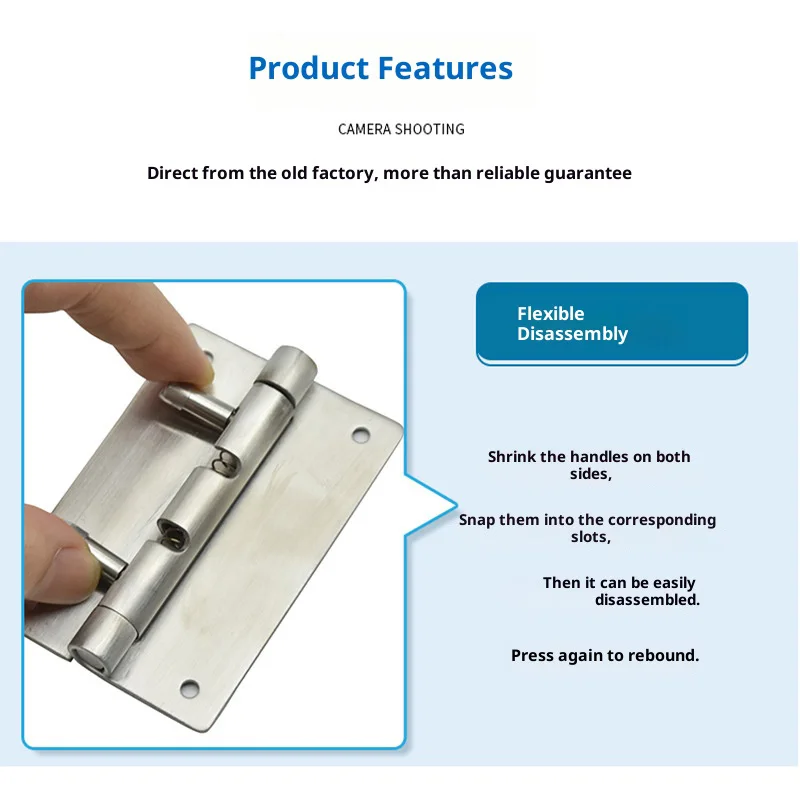 HG-OTA75 Same Size Spring Pin Door Hinge Removable Door Hinge Stainless Steel Carbon Steel Detachable Hinge