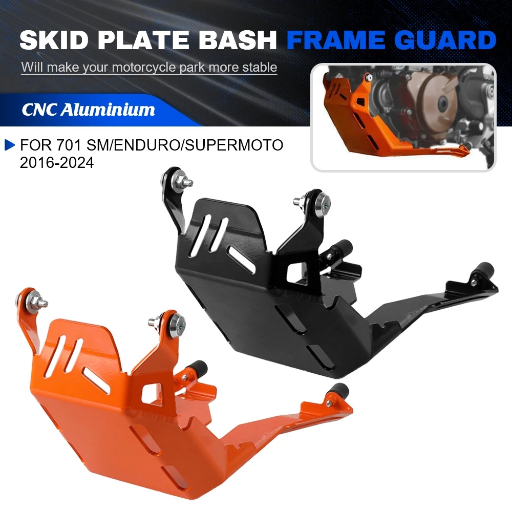 Motorcycle Accessories Skid Plate Bash Frame Guard Bash Skid Plate Engine Guard For Husqvarna 701 SM/Enduro/Supermoto 2016-2024