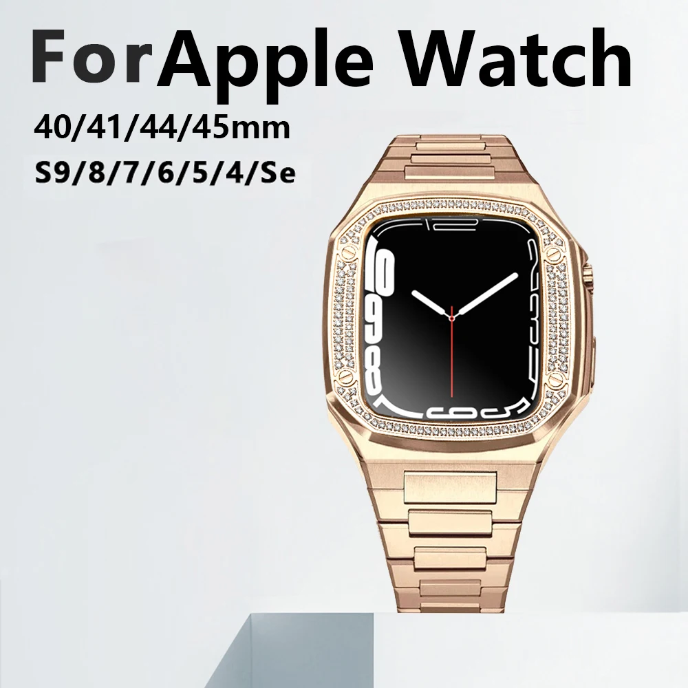 Soul Cool Aircon and Stainless Steel Mod Kit For Apple Watch Case 40 41 44MM 45MM Accessories Smart IWatch S9 8 4/5/6/7/SE 3