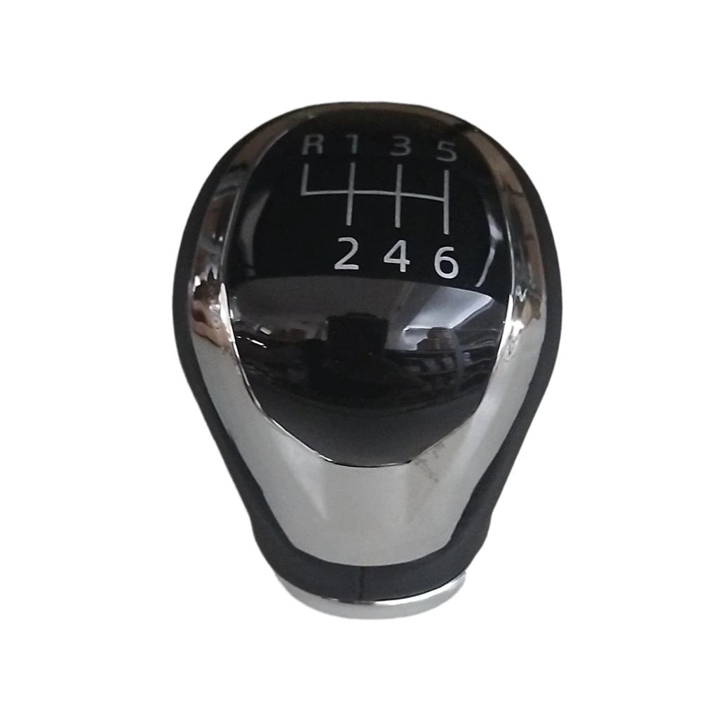 

R6 Replacement Shift Knob in Black Leather and Chrome for Nissan For Qashqai For J11 2016 to 2017 OEM 32865 4BA1A