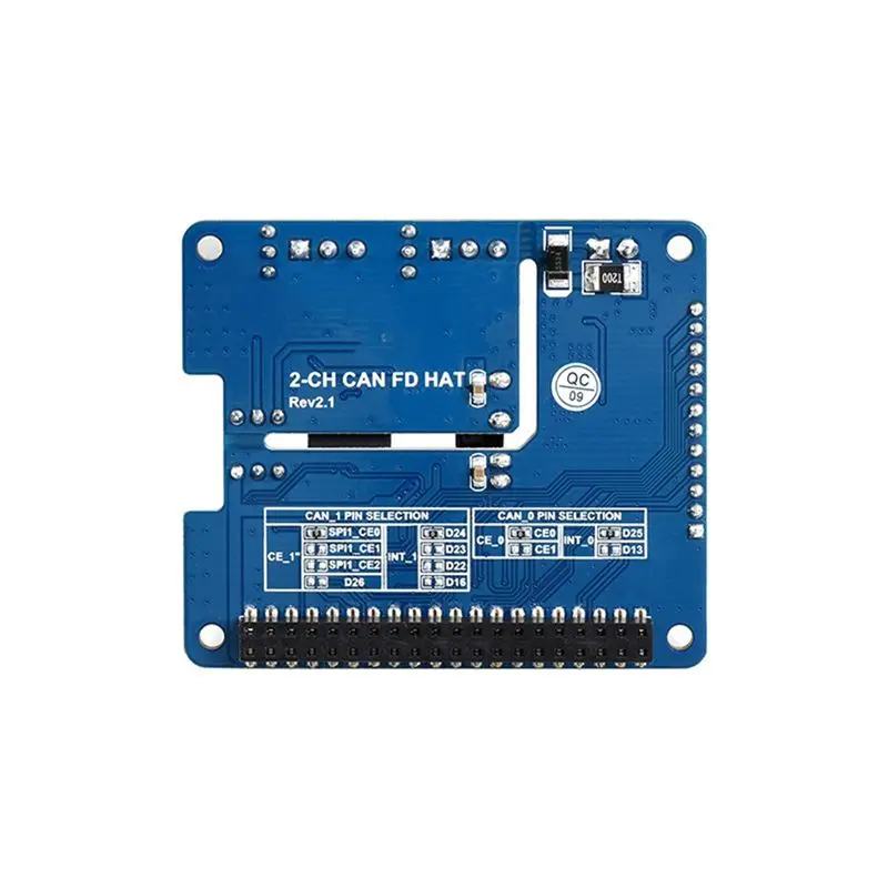 Stylish-2-Channel Isolated CAN FD Expansion HAT For Raspberry Pi 5/4B/3B/Zero/Zero W/Zero 2W/Pico/Pico W/Pico WH