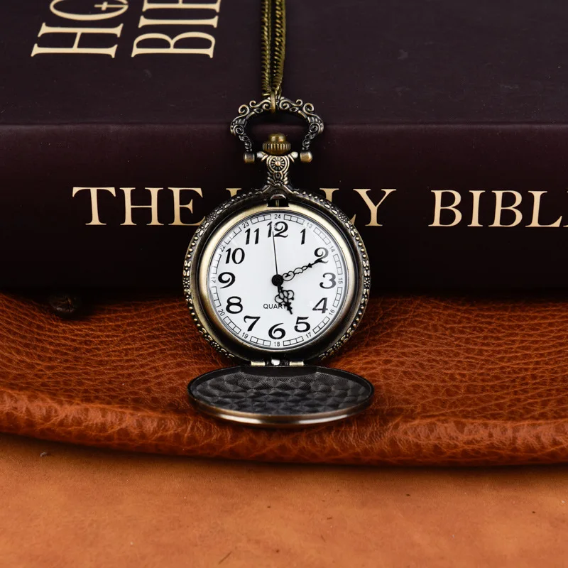 ساعة جيب كوارتز مجوفة ، 8 أوراق ، زهرة مزدوجة ، سلسلة مجوفة ، هدايا ساعة عتيقة