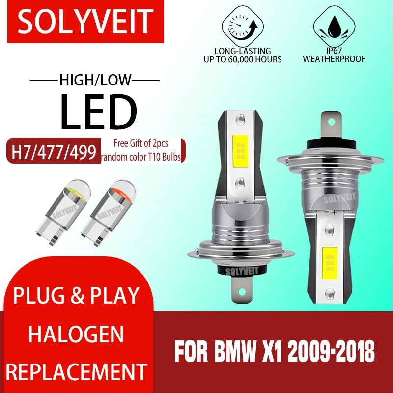 

Uniform 6000K white light silent in use LED Hi Lo Beam For Bmw X1 2009-2018 2009 2010 2011 2012 2013 2014 2015 2016 2017 2018