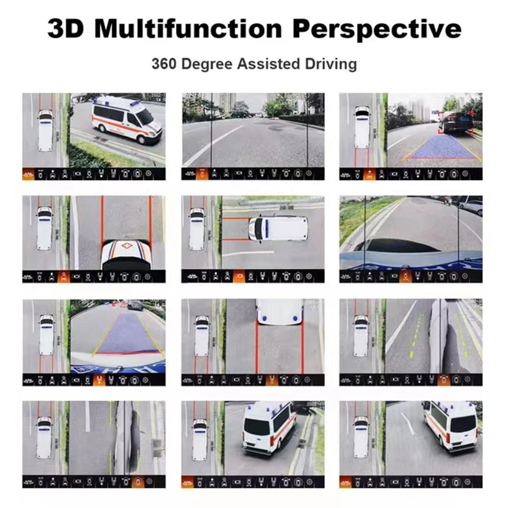 360° Surround View Car Camera For Universal 360 Car Radio Stereo Player AHD SONY 225 Rear/Front/Left/Right 3D 360 4 Camera 4K 2K