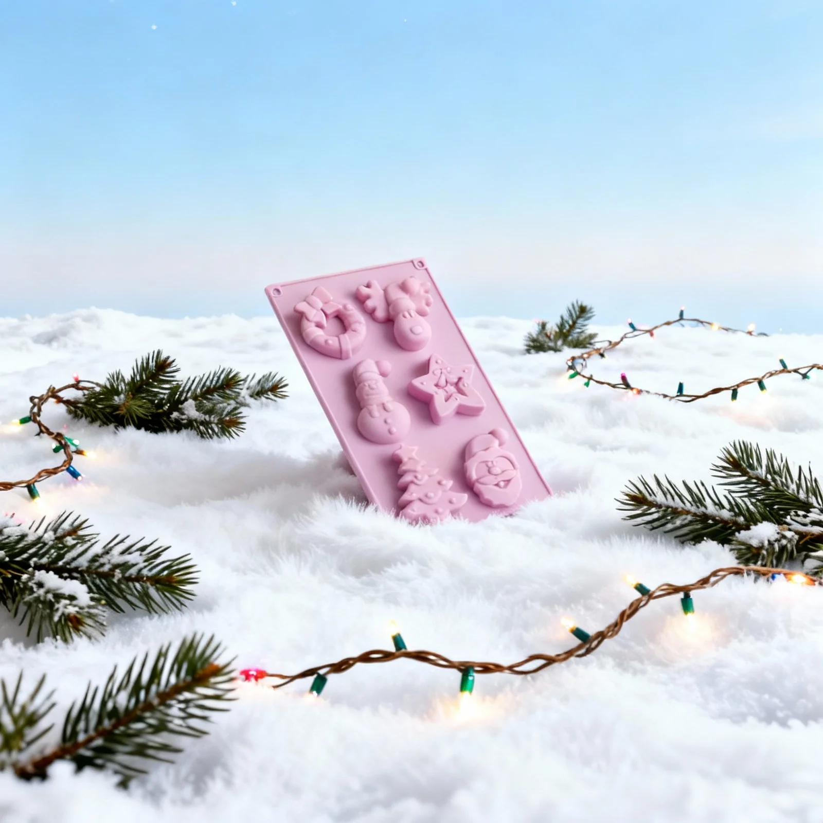 

1Pcs Lovely Christmas Cake Mold Food Grade Silicone DIY Baking Molds for Home Use Non-Stick Reusable Cupcake Making Tool