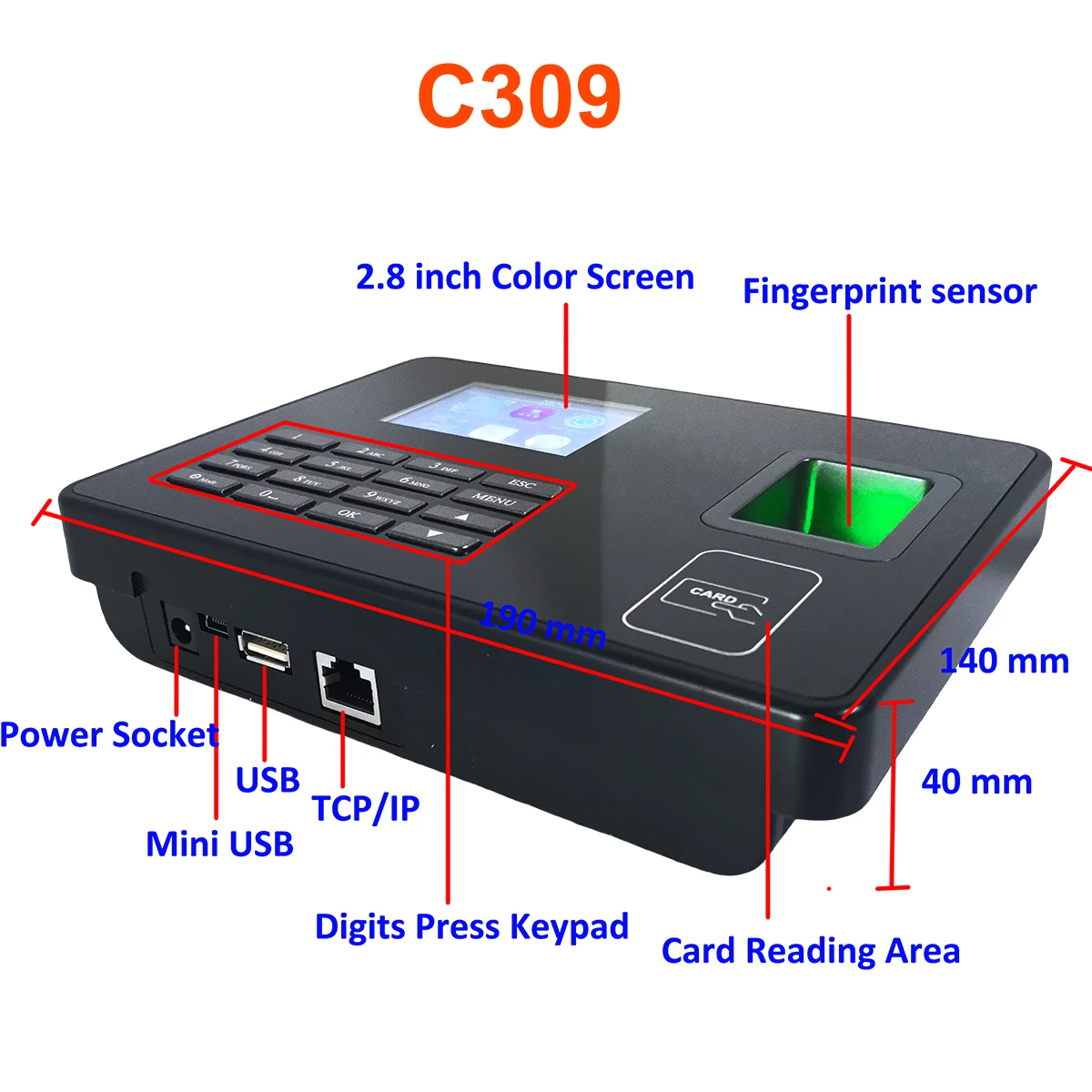 WiFi Proximity RFID IC NFC Card Time Attendance Machine Smart Card Clock System Employee Checker Assistance with Battery Option