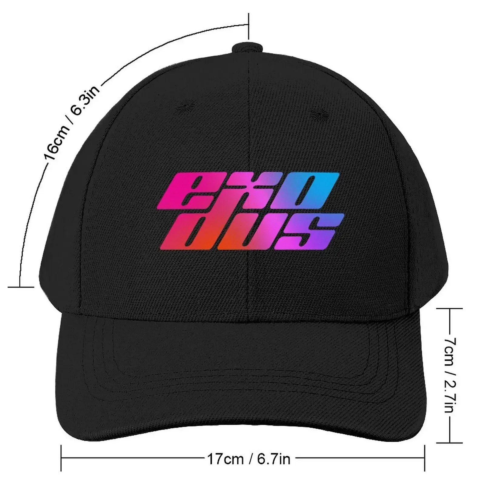 Exodus Gradient Logo Baseball Cap black Big Size Hat Military Tactical Cap Luxury Hat Woman Men's