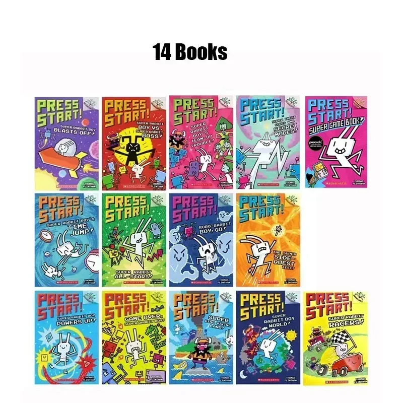 novos 14 livros conjunto ingles press start desenhos animados para livros infantis super rabbit boy reading edition ramos escolares criancas 01