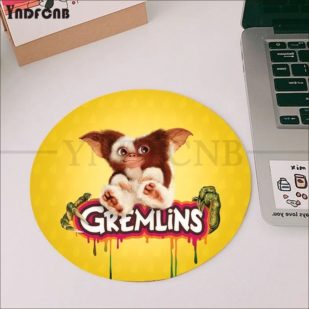 Gremlins Mousepad Round Custom Skin Desktop Desk Mat Kawaii Gaming Accessories Students Writing Pad Mouse Pad for Mouse Carpet