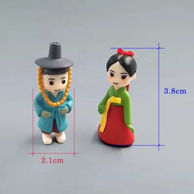 Korean Boy Girl Bonsai Miniature Figurine Wedding Decoration Fairy Garden Ornament Cartoon People Statue Resin Craft