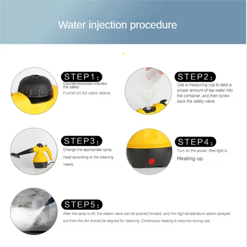 Pulitore a vapore elettrico ad alta pressione portatile per la pulizia del condizionatore d'aria multiuso Spina europea
