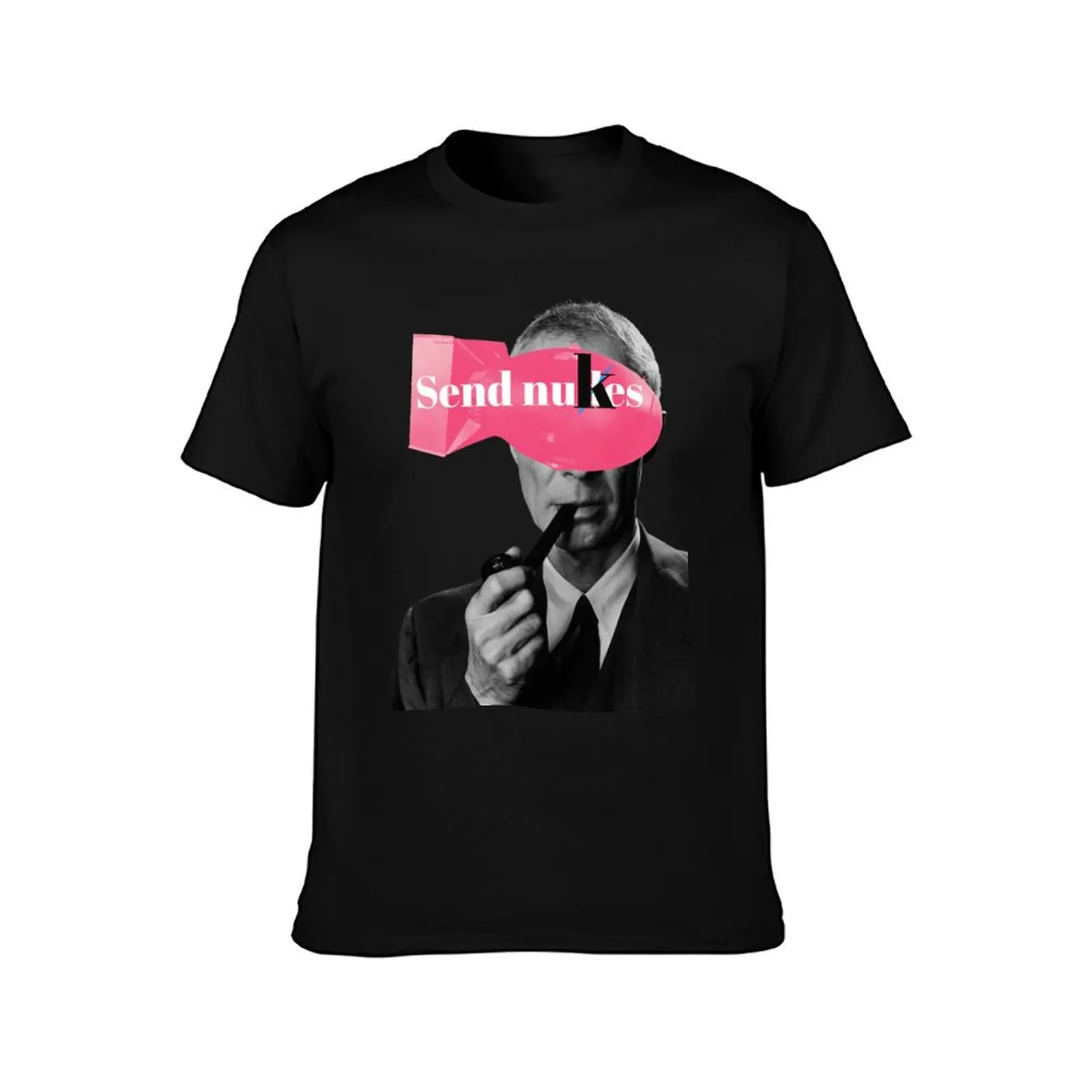 Send nukes? Robert Oppenheimer T-Shirt Summer Casual Cotton Tee Oversized Streetwear Tops Vintage Graphic Print 100% Cotton
