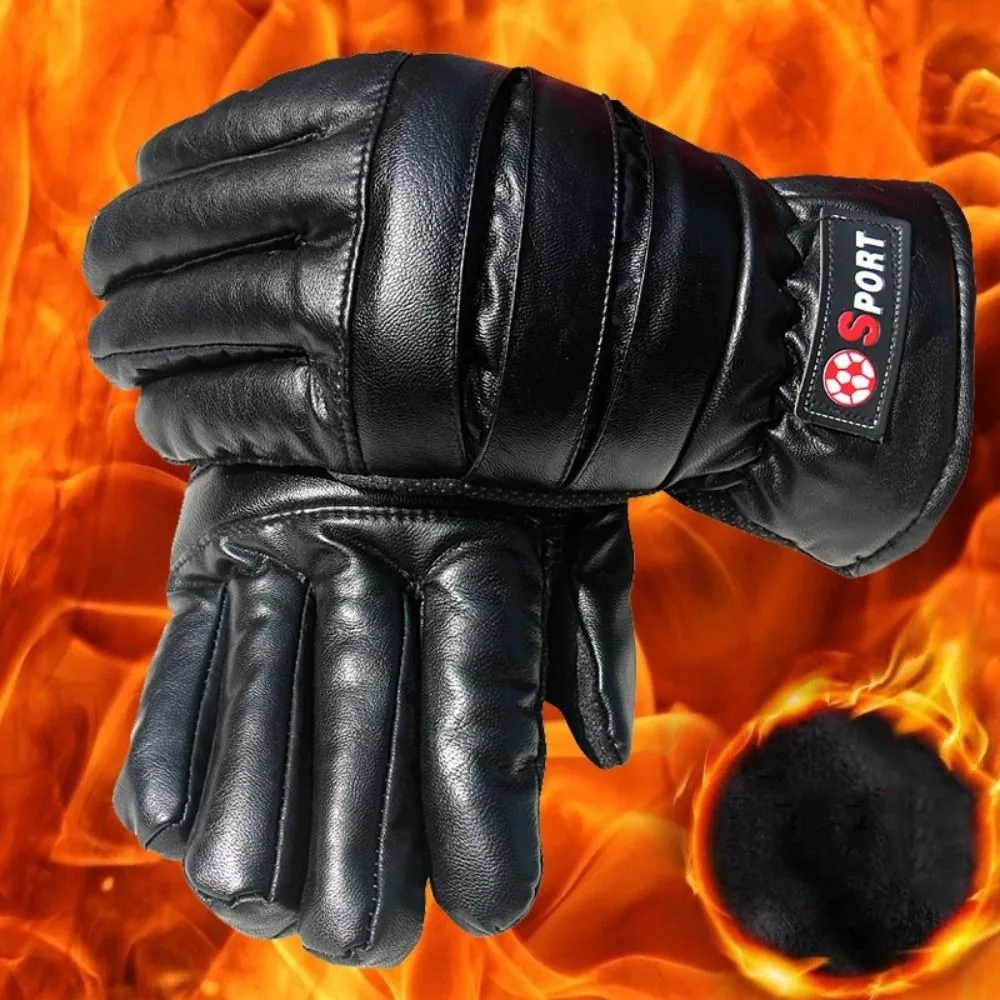 

Touch Screen Winter Leather Gloves Velvet Waterproof Rider Equipment Gloves Full Finger Keep Warm Driving Sport Mittens