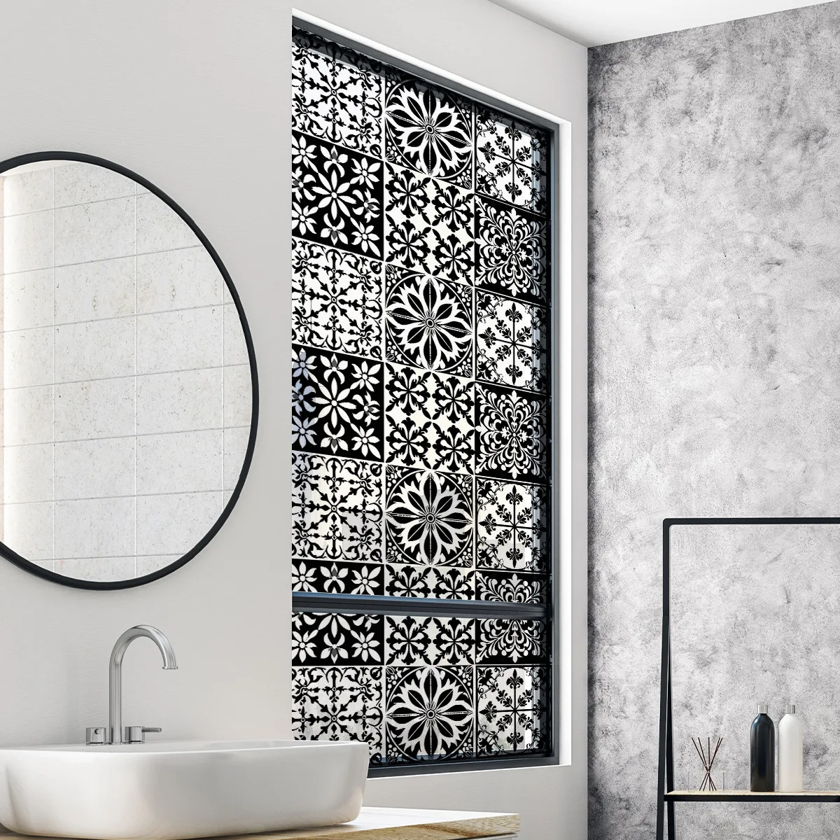 Minimalist Flower Window Sticker Home Window Decorative Glass Sticker Double-sided Visual Window