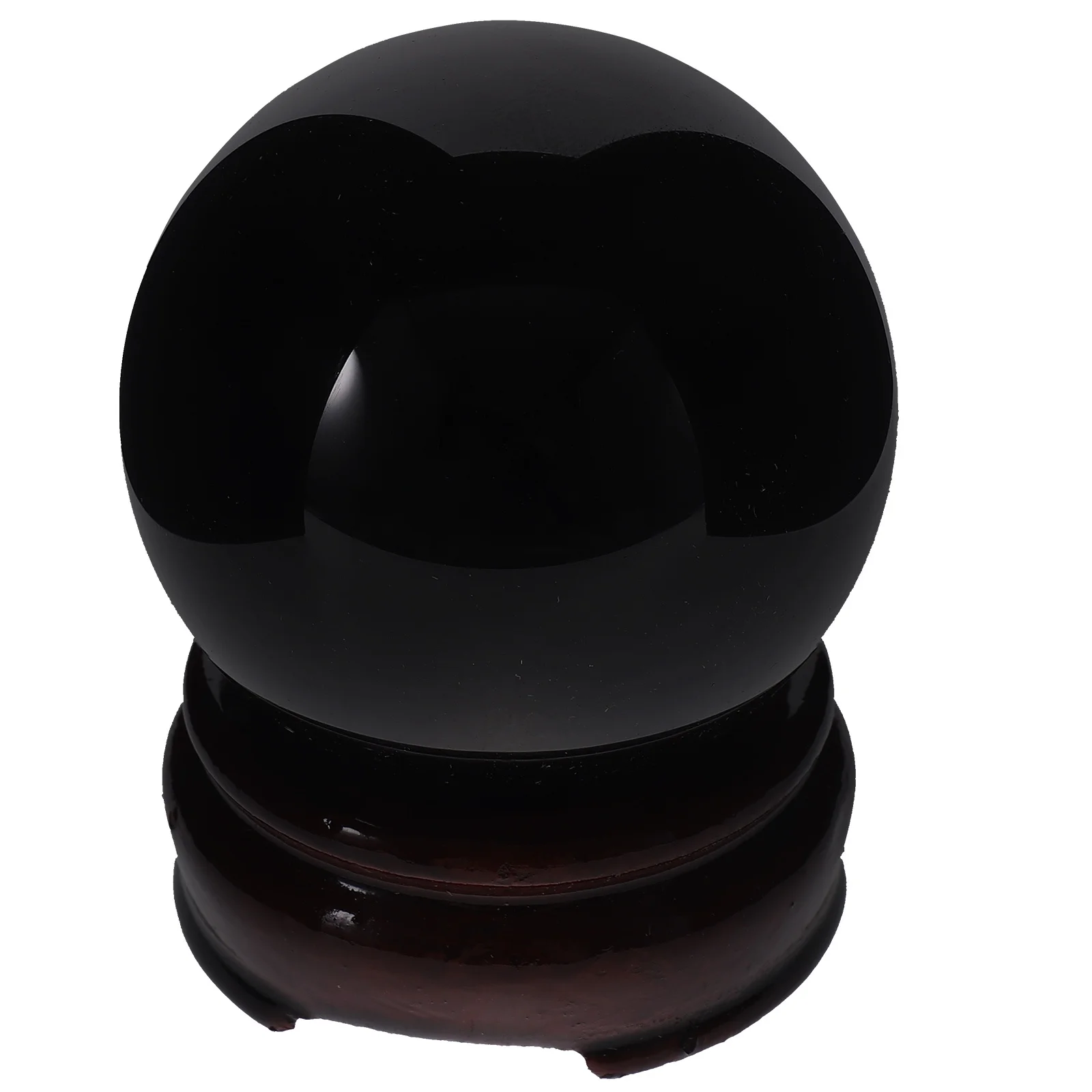 

1 set Black Obsidian Crystal Ball Small Sphere Smooth Desktop Decoration Stand Home Office Decorative Ornament Gift