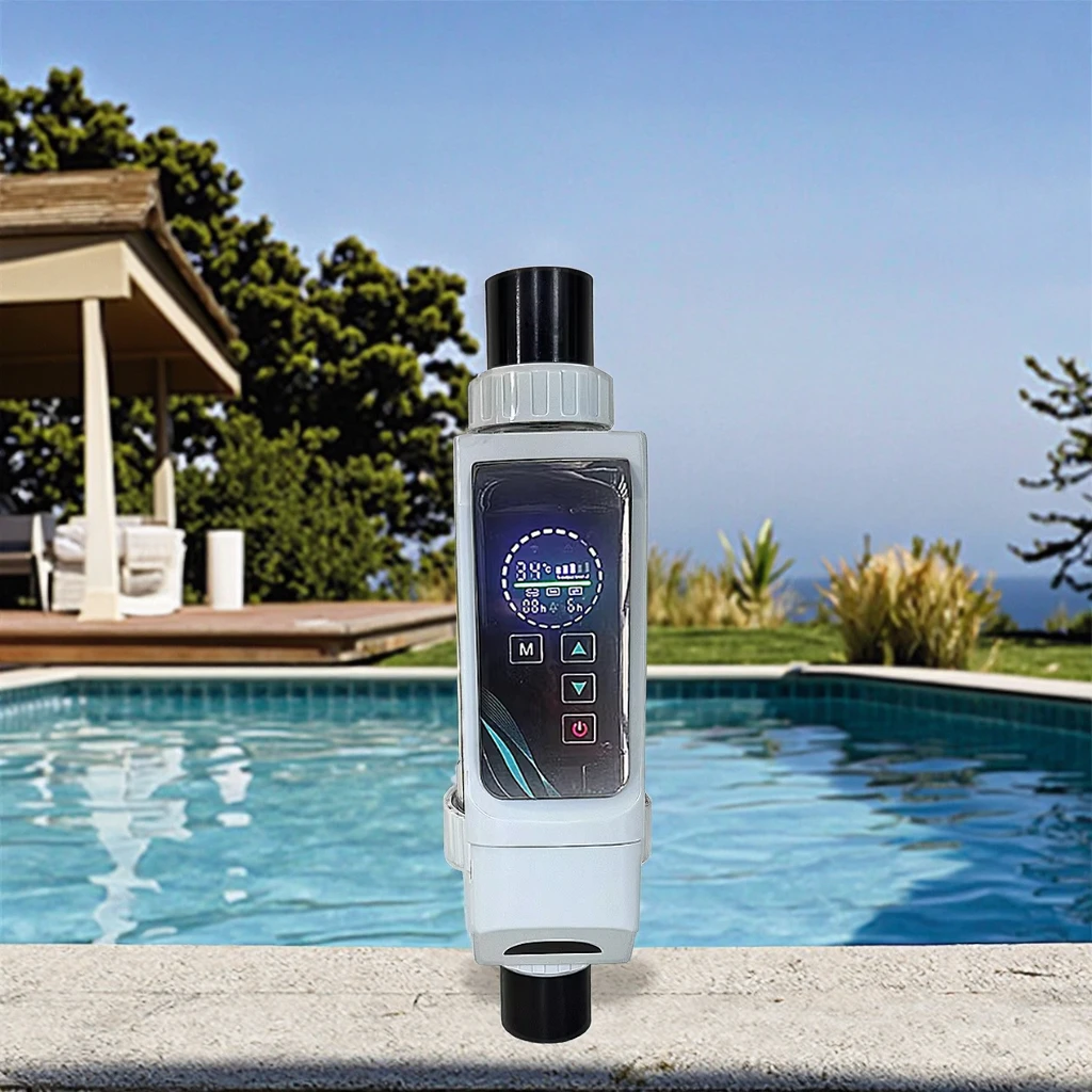 Large Swimming Pool Salt Water Chlorinator ABS Material US Plug 8g/h Model Mobile APP Control Pool Filters High Efficiency Easy