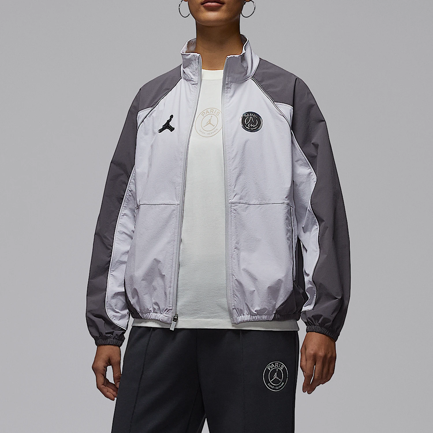 Nike genuine JORDAN women's stand up collar patchwork durable sports jacket IF3818-043