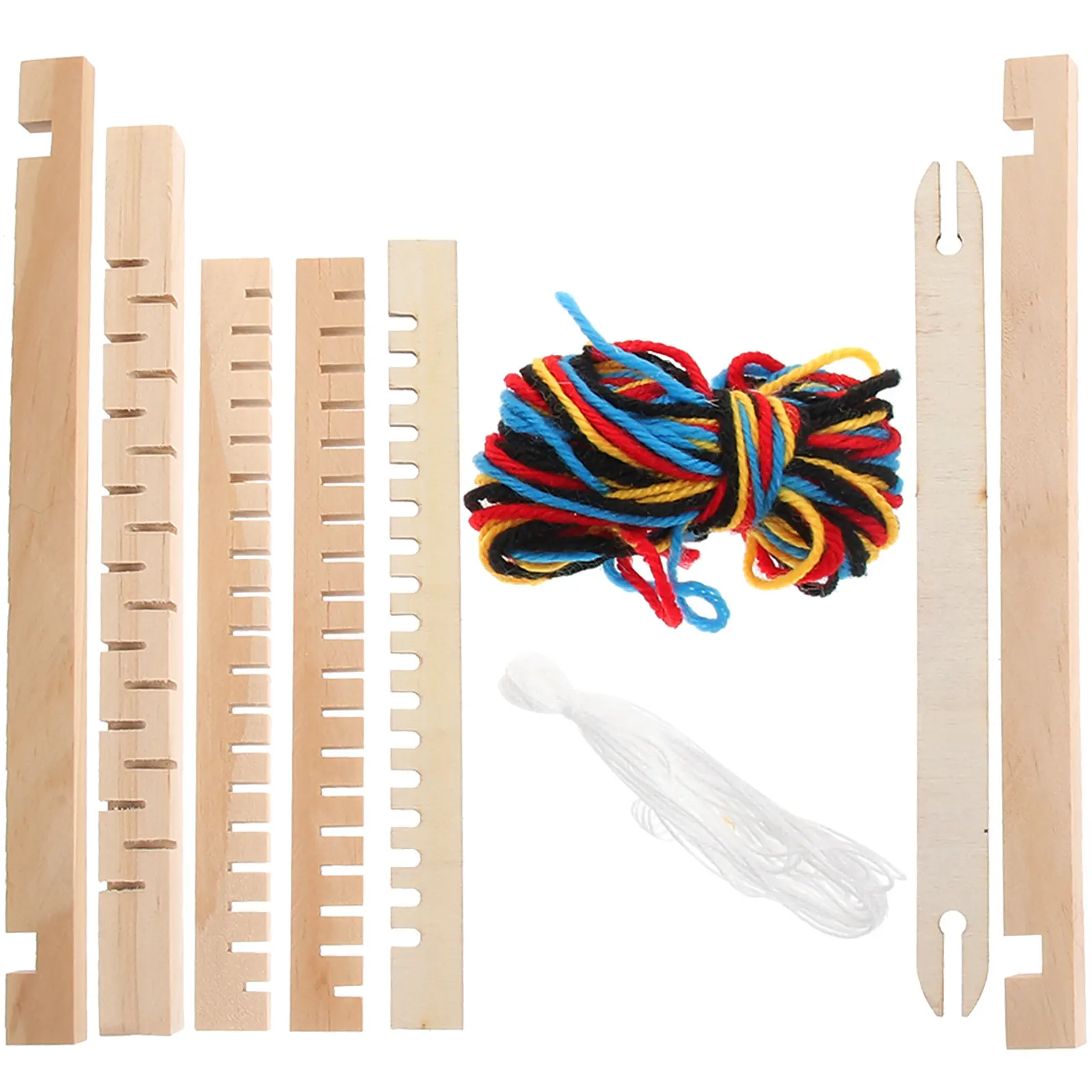 1Set Wooden Mini Weaving Loom Intellectual Handcraft Montessori Educational DIY Knitting Tool for Kids Early Learning Craft
